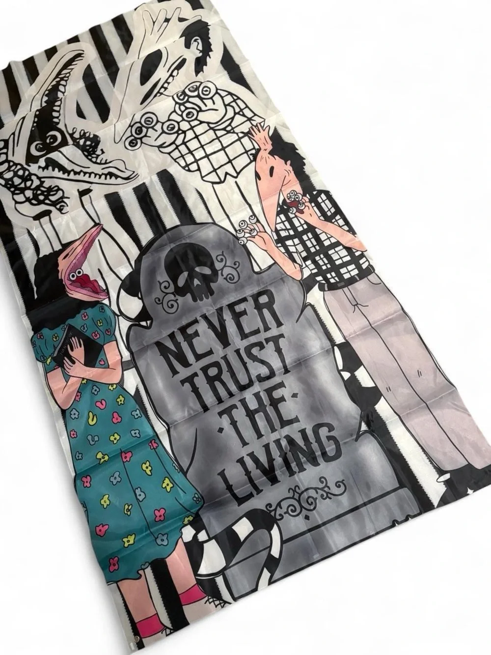 Beetlejuice Never Trust The Living Flag Door Banner Wall Tapestry 35x71
